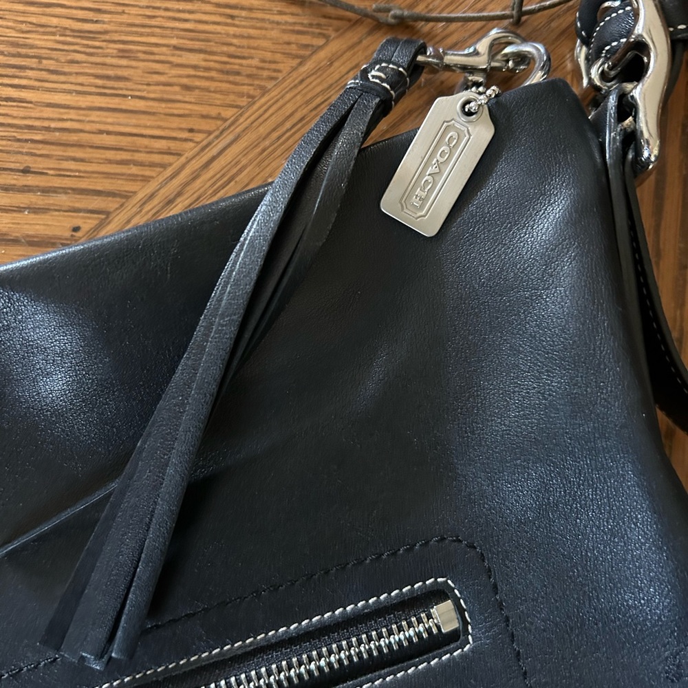 Vintage Coach Legacy Black Leather Shoulder Bag - Picture 15 of 15